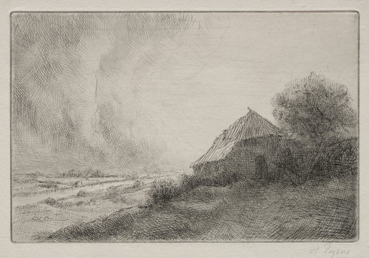 Casa in rovina su una collina da Alphonse Legros