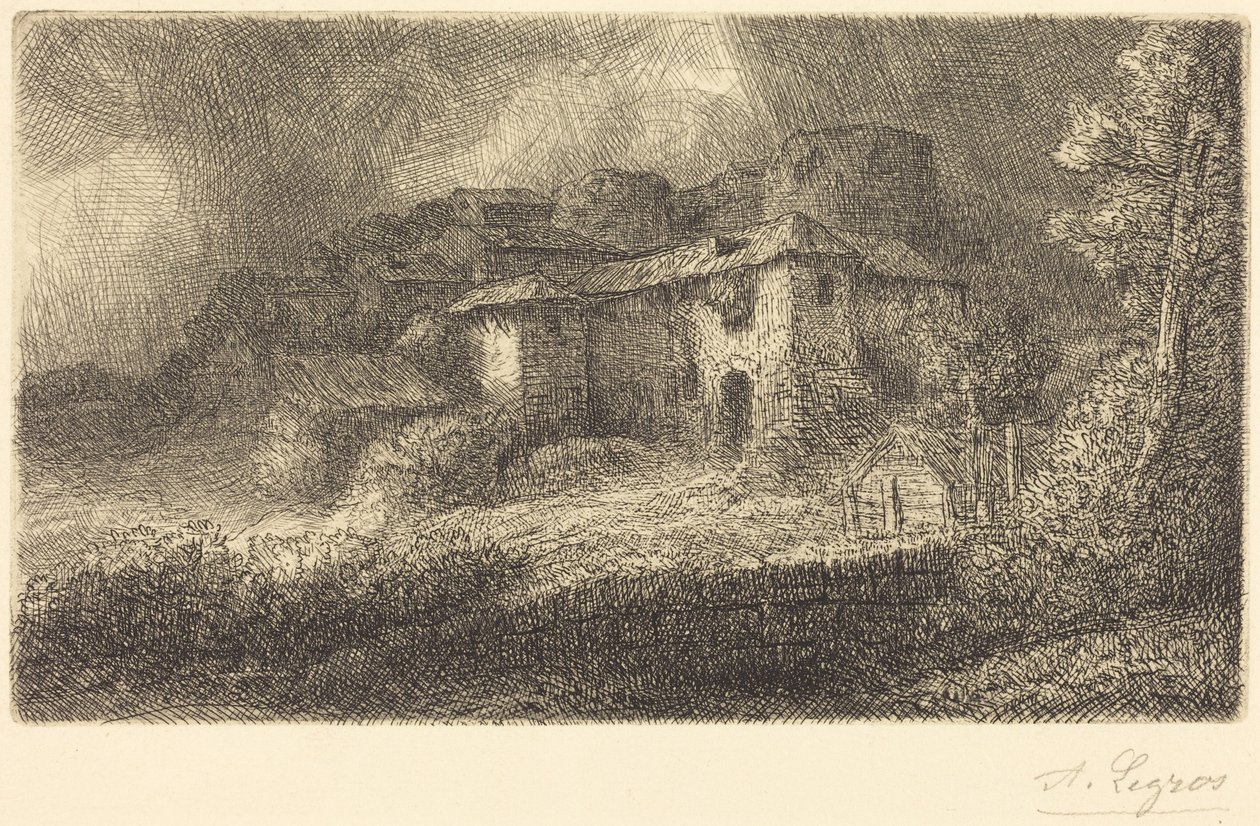 Rovine di un castello (Les ruines du château) da Alphonse Legros