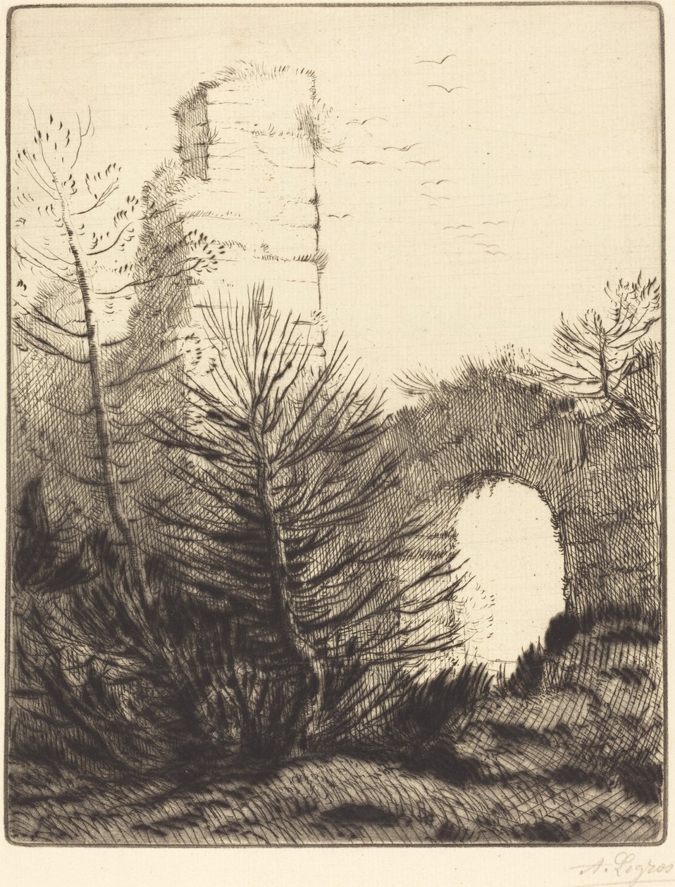 Rovine di un monastero da Alphonse Legros