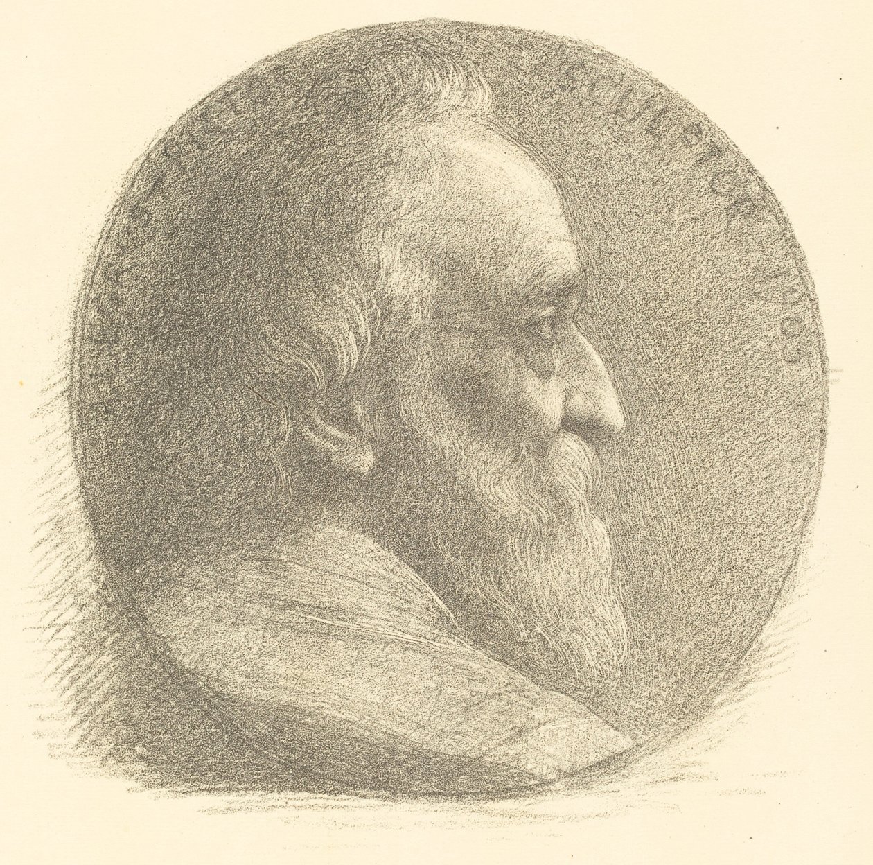 Autoritratto, Medaglione, No.1 (9ª tavola) da Alphonse Legros