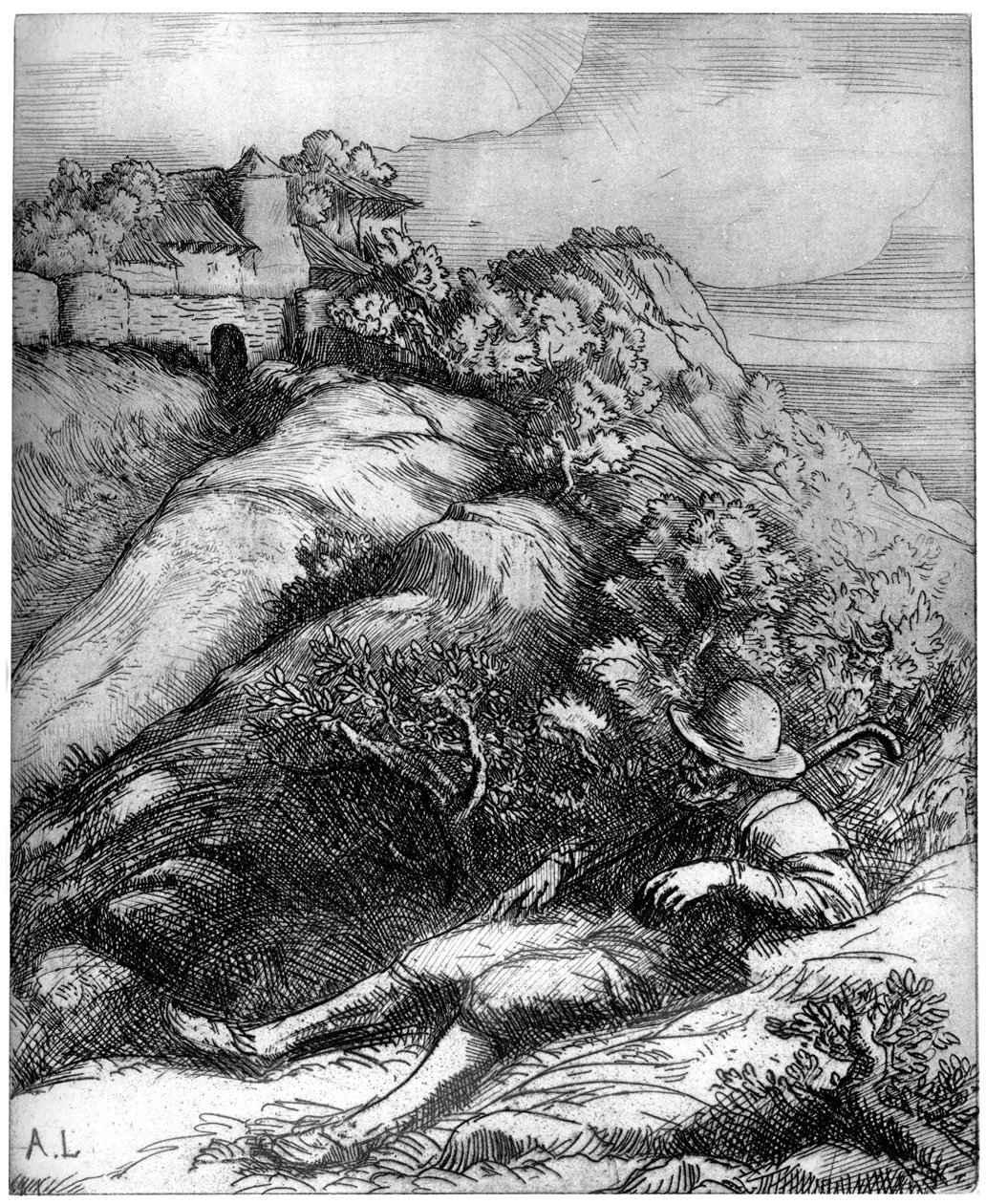 Pastore che riposa da Alphonse Legros