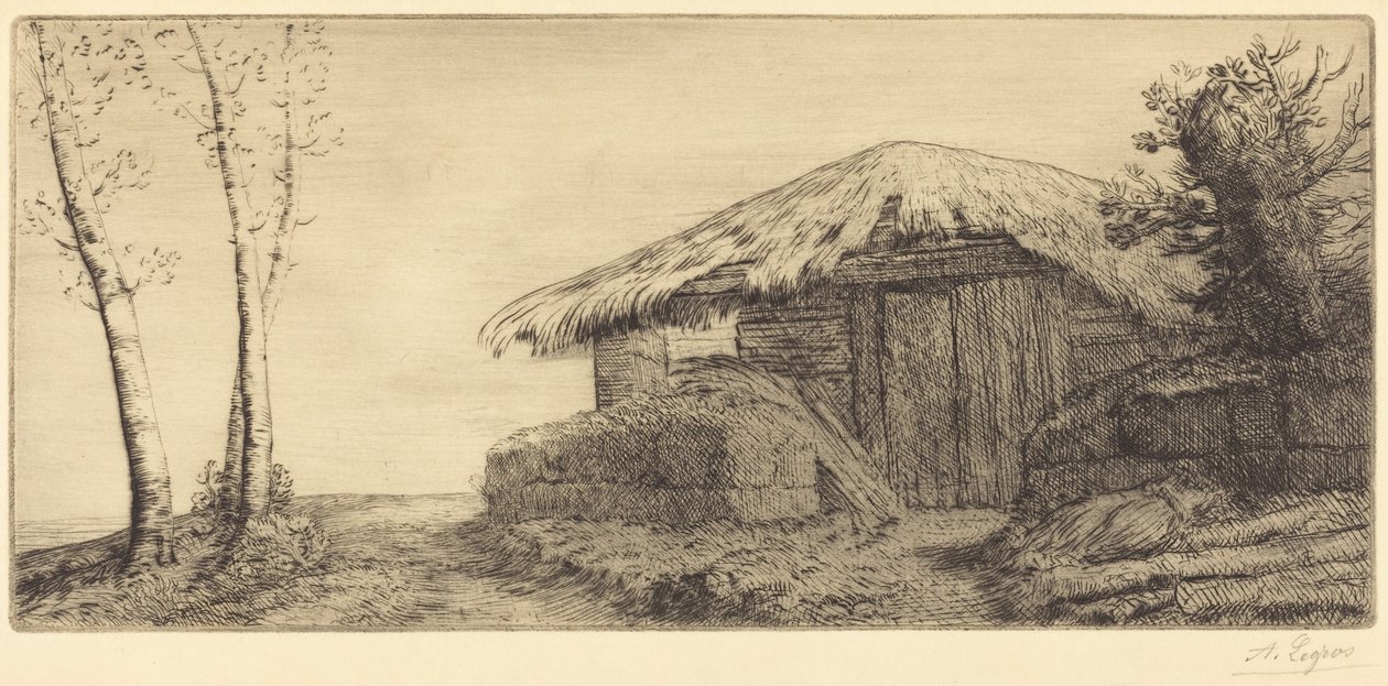 Capanna del pastore su un pendio collinare da Alphonse Legros