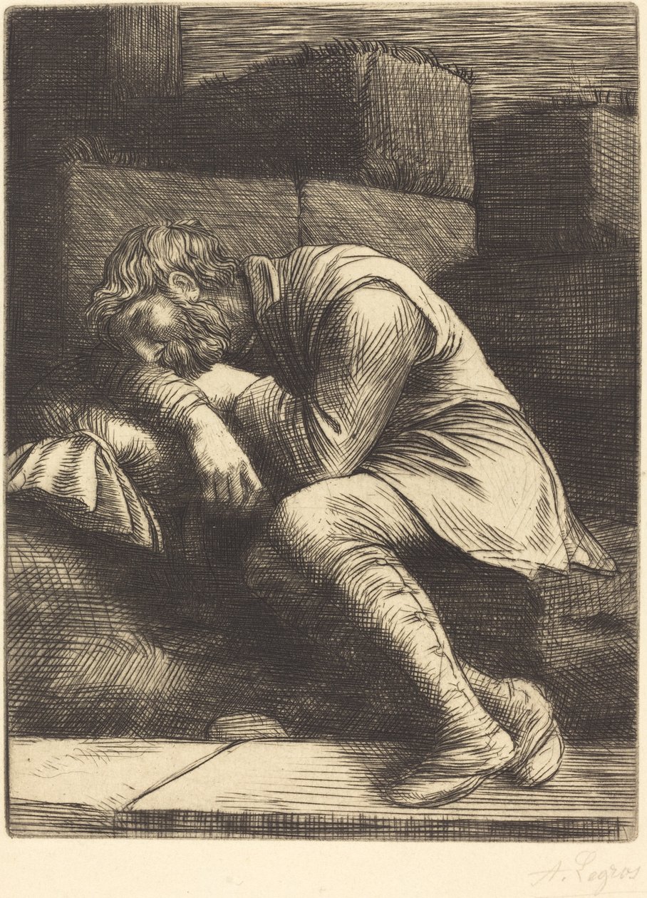 Mendicante addormentato da Alphonse Legros
