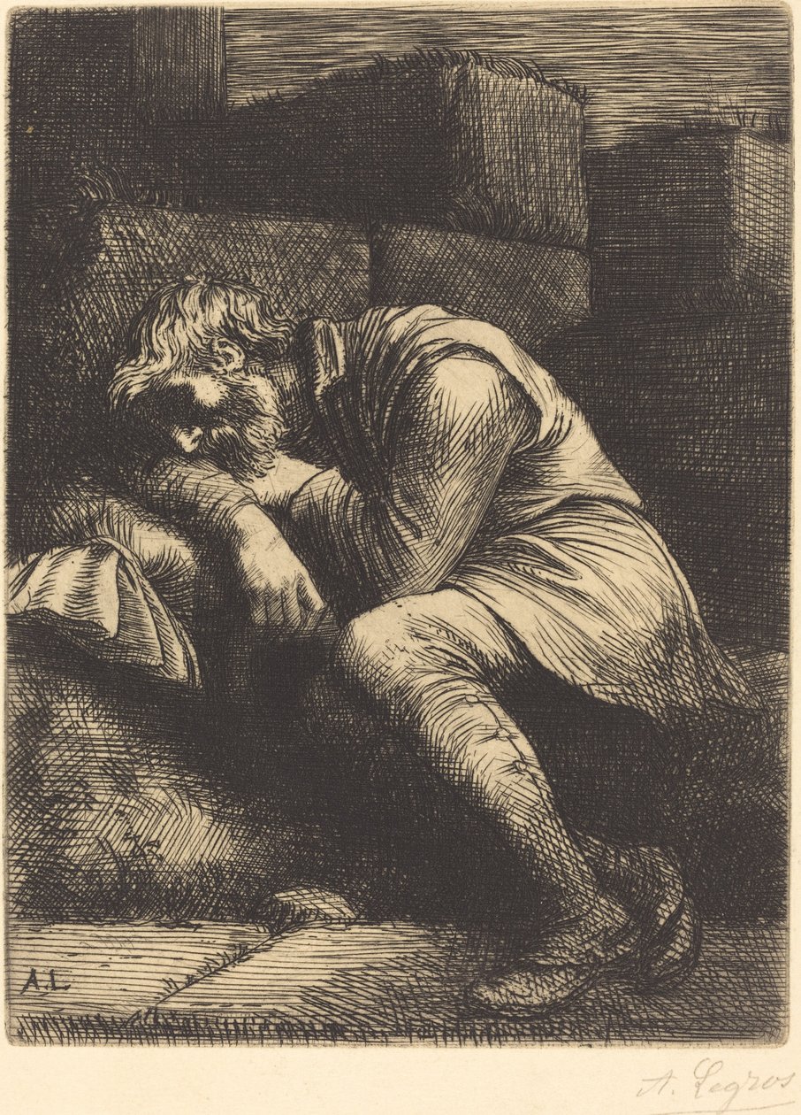 Mendicante addormentato da Alphonse Legros