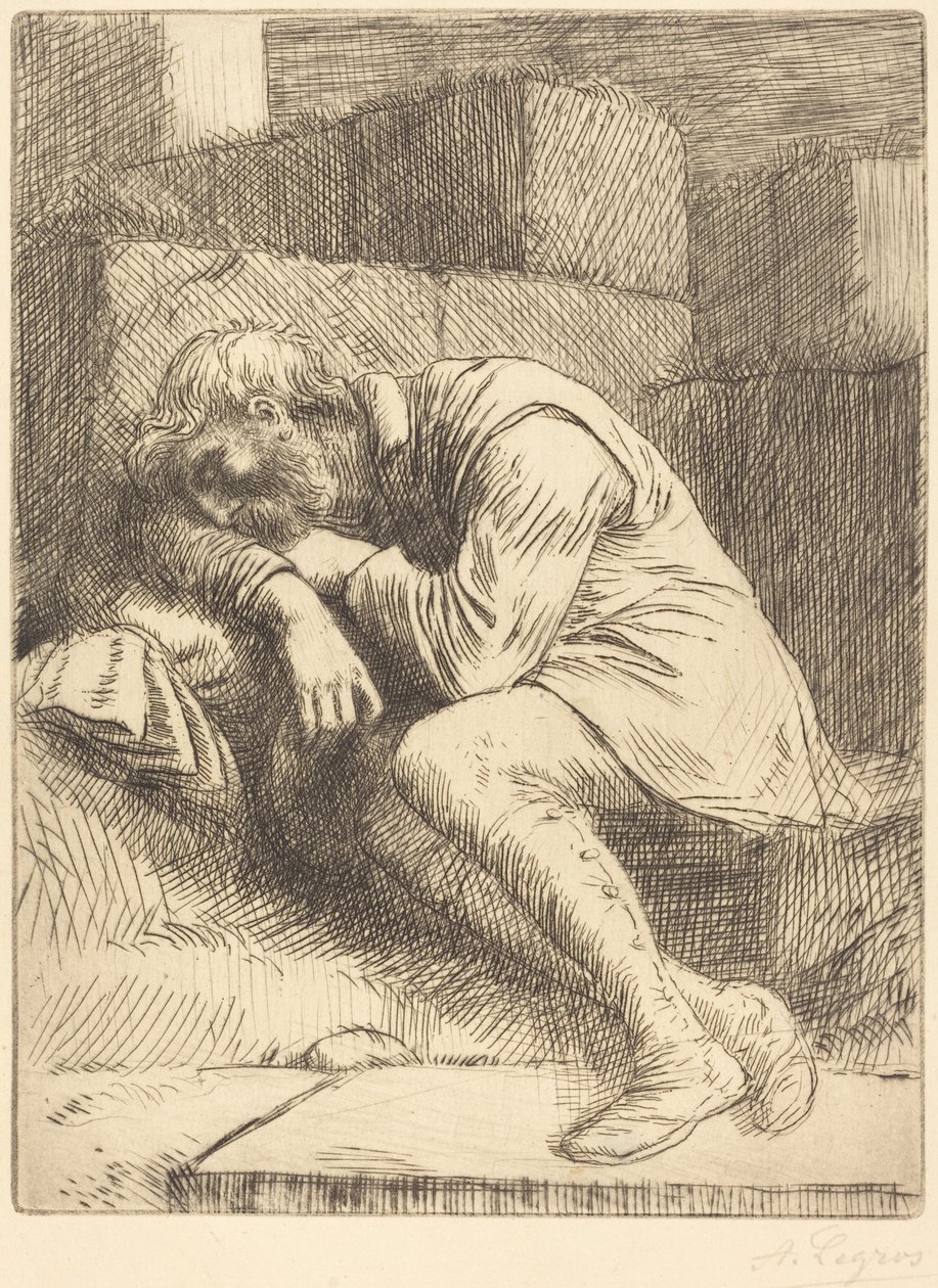 Sleeping Beggar (Mendicante addormentato) da Alphonse Legros