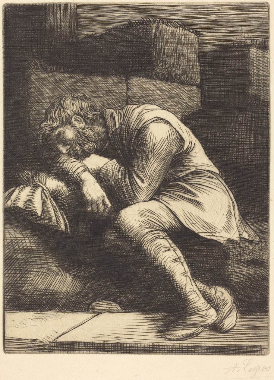 Sleeping Beggar (Mendicante addormentato) da Alphonse Legros