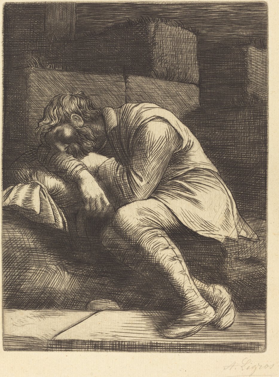 Mendicante addormentato Mendiant endormi da Alphonse Legros