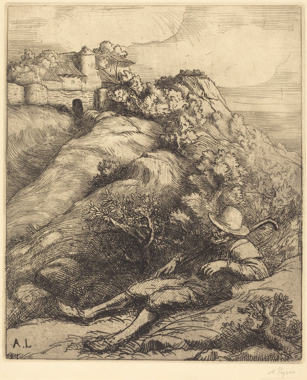 Sleeping Shepherd (Il riposo del pastore) da Alphonse Legros