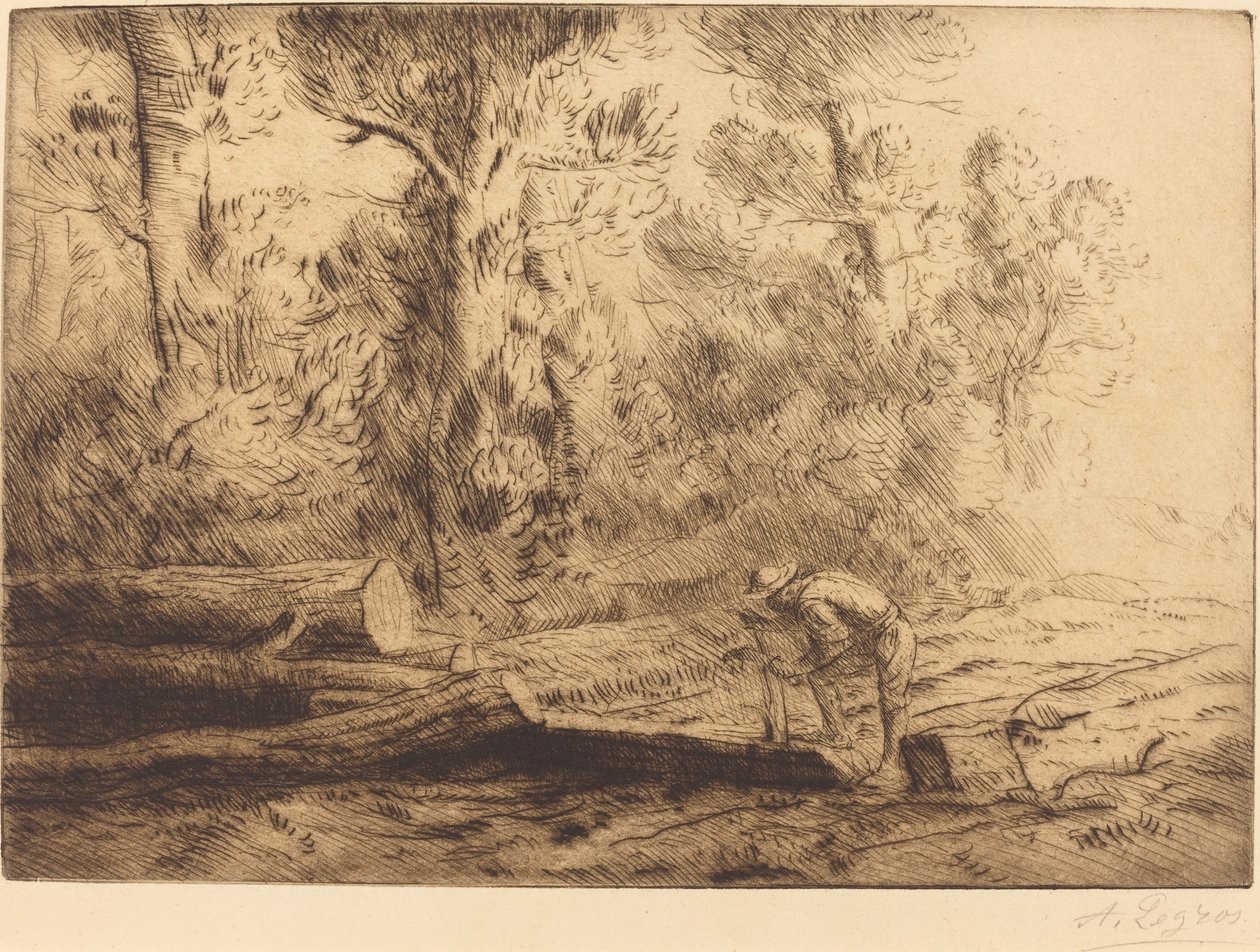 Squadratura dei tronchi Homme que fend des buches da Alphonse Legros