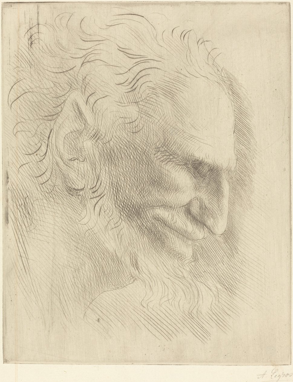 Studio per la testa di un uomo da Alphonse Legros