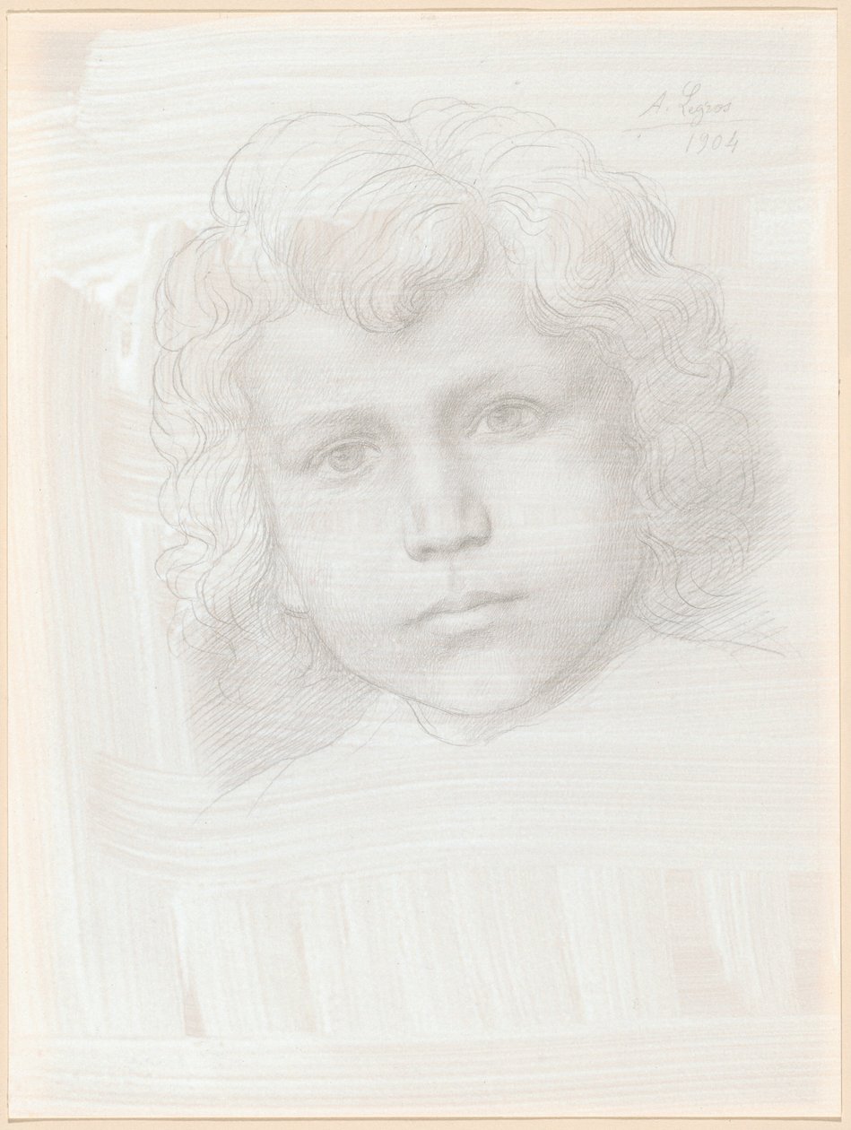 Studio di Cupido (testa di una ragazza) da Alphonse Legros