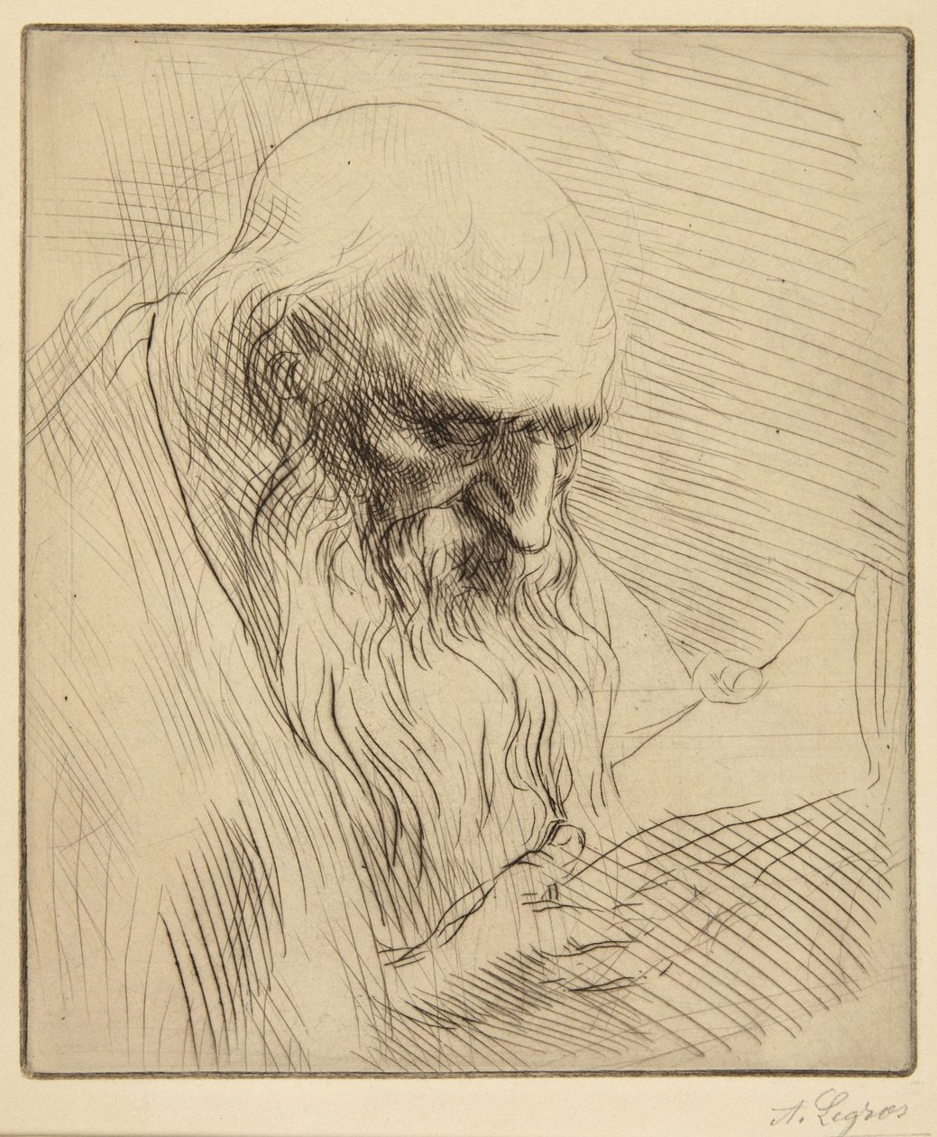 Studio di un vecchio che legge da Alphonse Legros