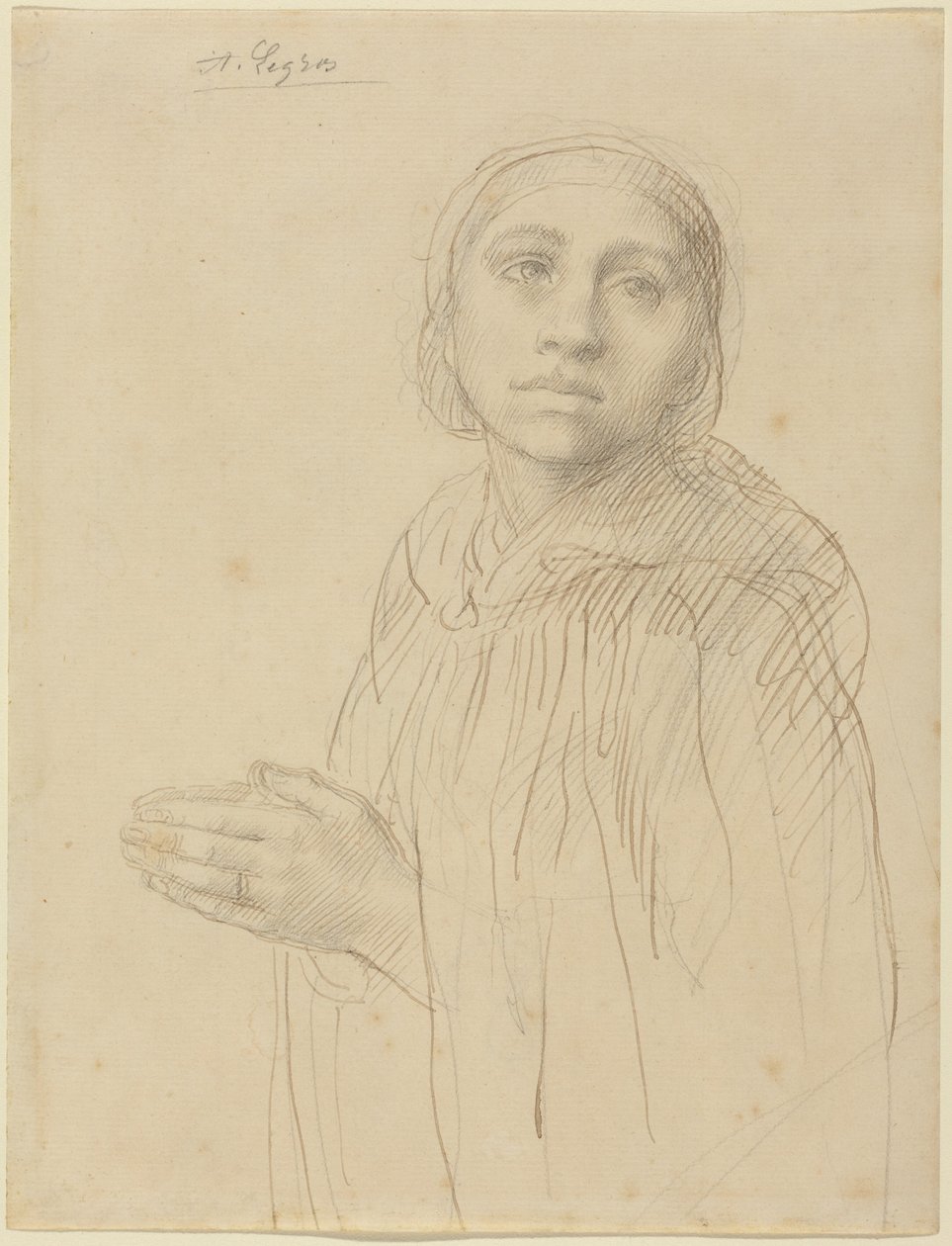 Studio di una donna in preghiera da Alphonse Legros