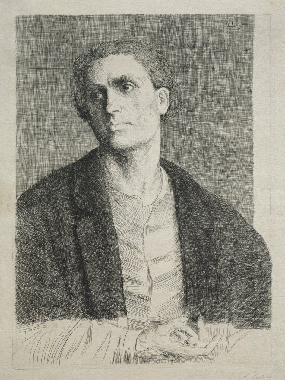 Studio della testa di un uomo da Alphonse Legros