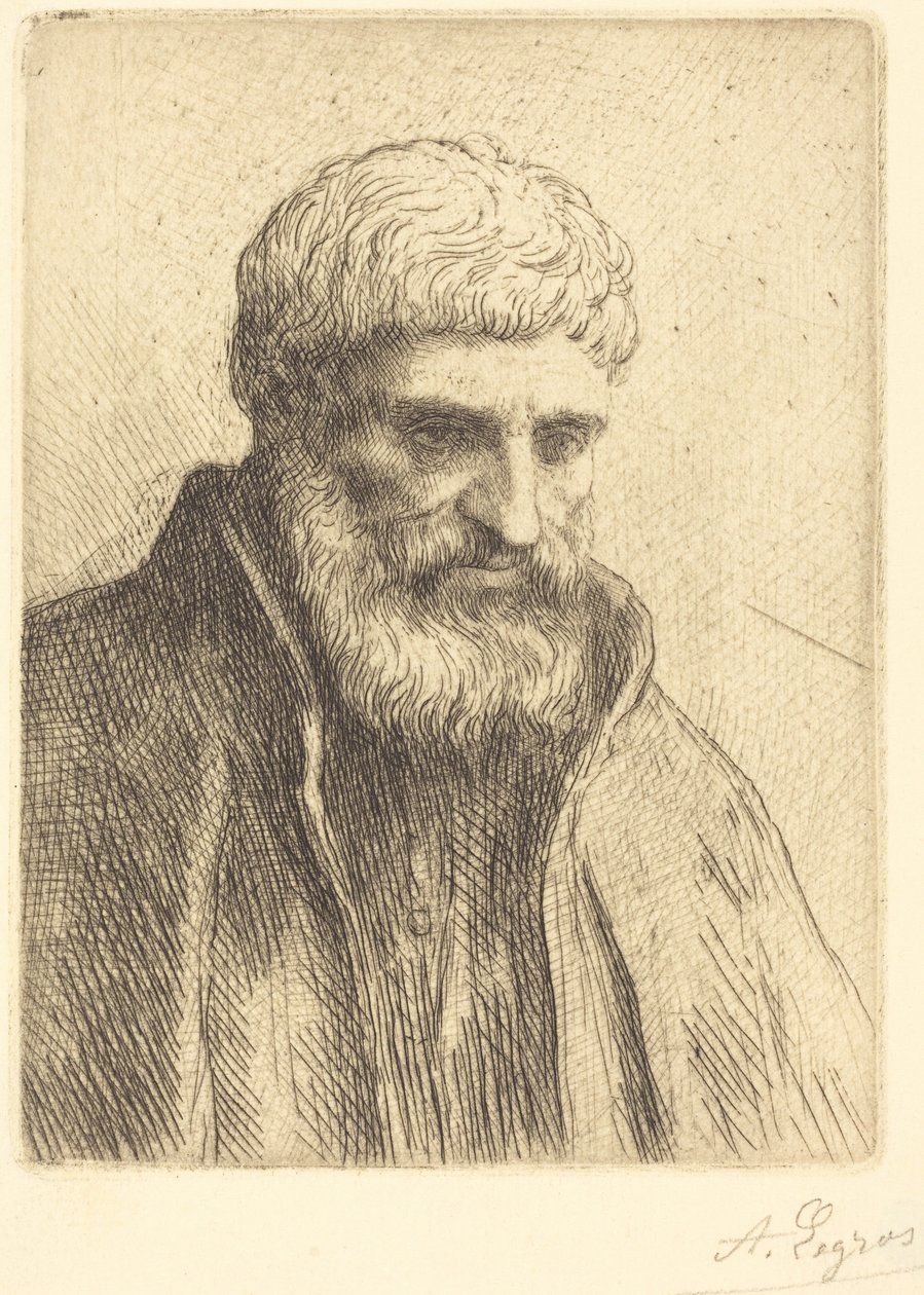 Study of an Old Man (Studio di un anziano) da Alphonse Legros