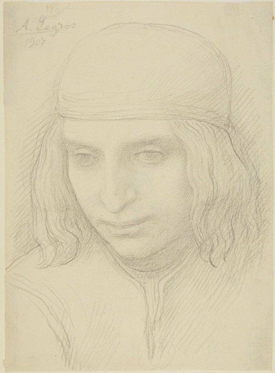 Testa di giovane ragazza da Alphonse Legros