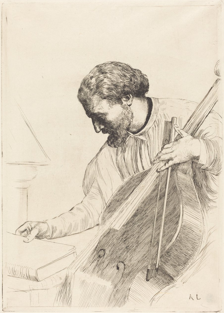 The Bass Player (Il contrabbassista) da Alphonse Legros