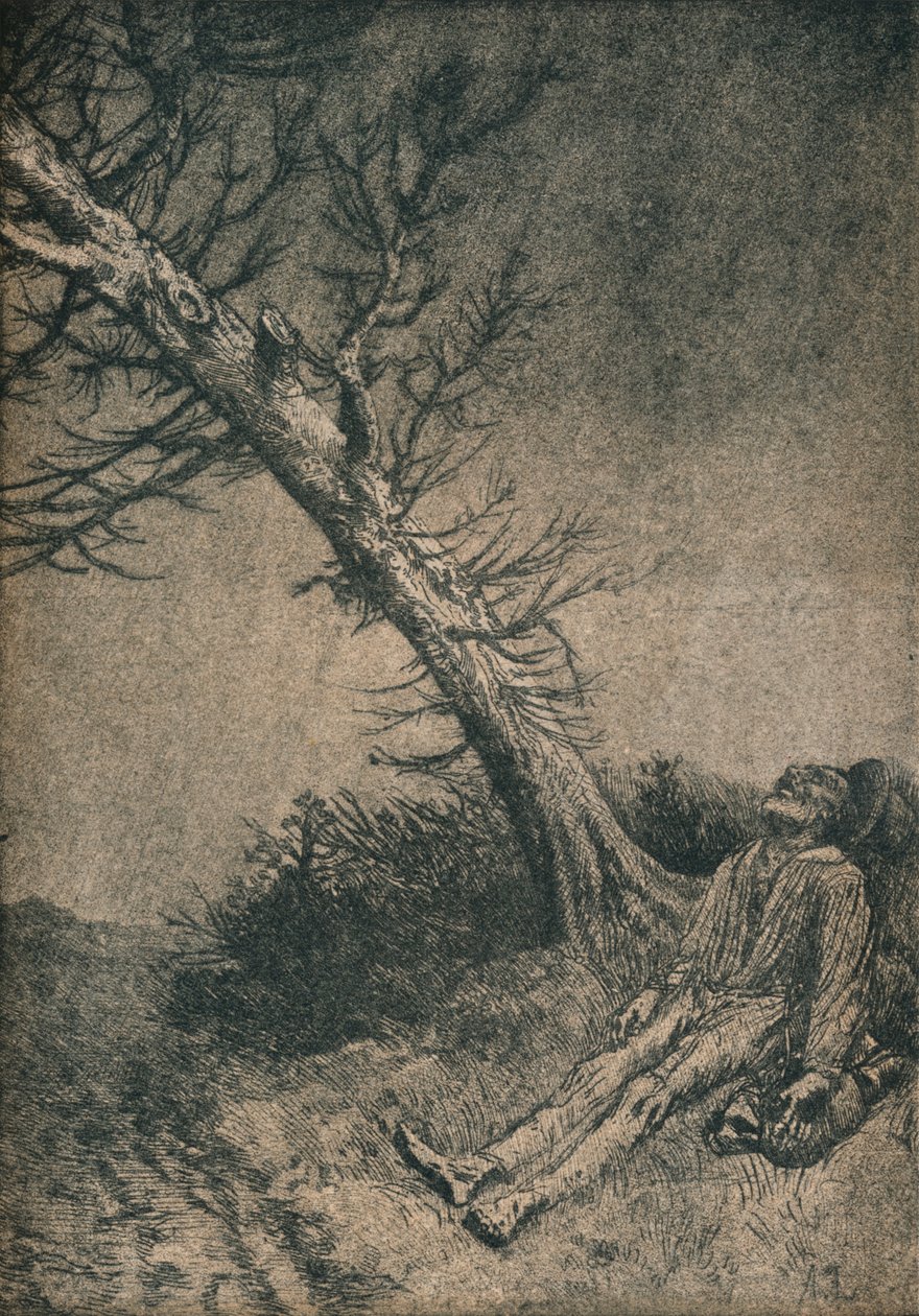 Il vagabondo morente, 1875 da Alphonse Legros