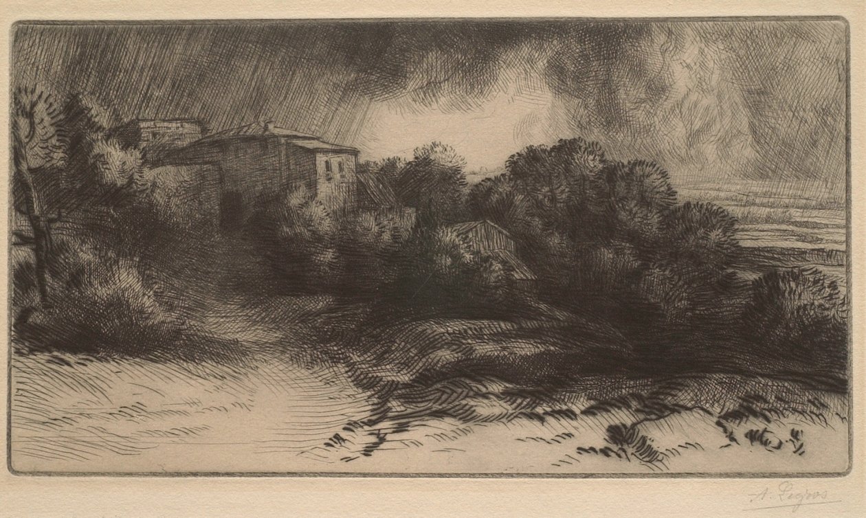 La fattoria a Brieux (effetto di temporale) da Alphonse Legros