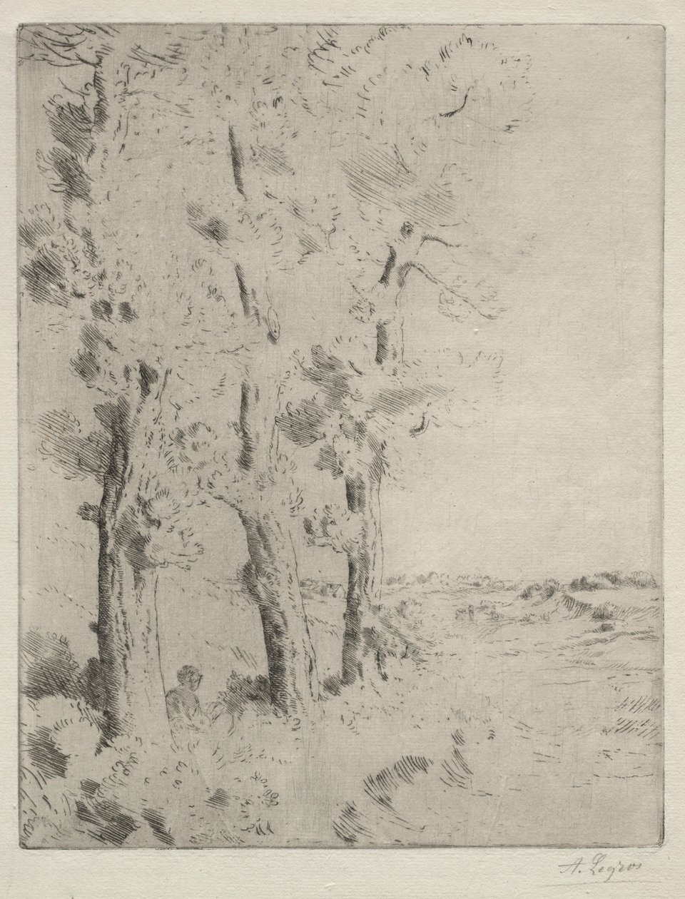 Il Lettore: La lezione sotto gli alberi, c. 1882 da Alphonse Legros