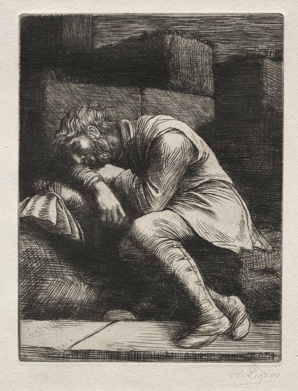 Il mendicante dormiente da Alphonse Legros