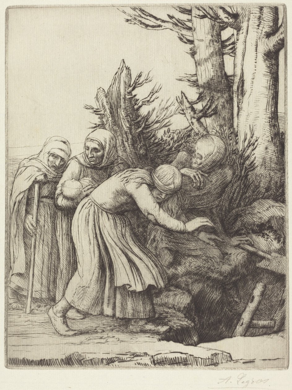 Il trionfo della Morte: la Morte prepara una dimora per i senza tetto (Le triomphe de la Mort: la Mort a prepare une demeure a des abandonnees) da Alphonse Legros