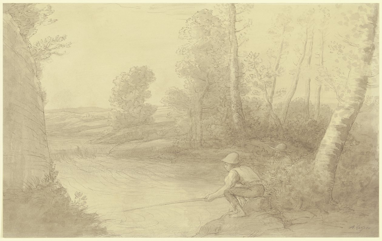 I pescatori sul fiume da Alphonse Legros