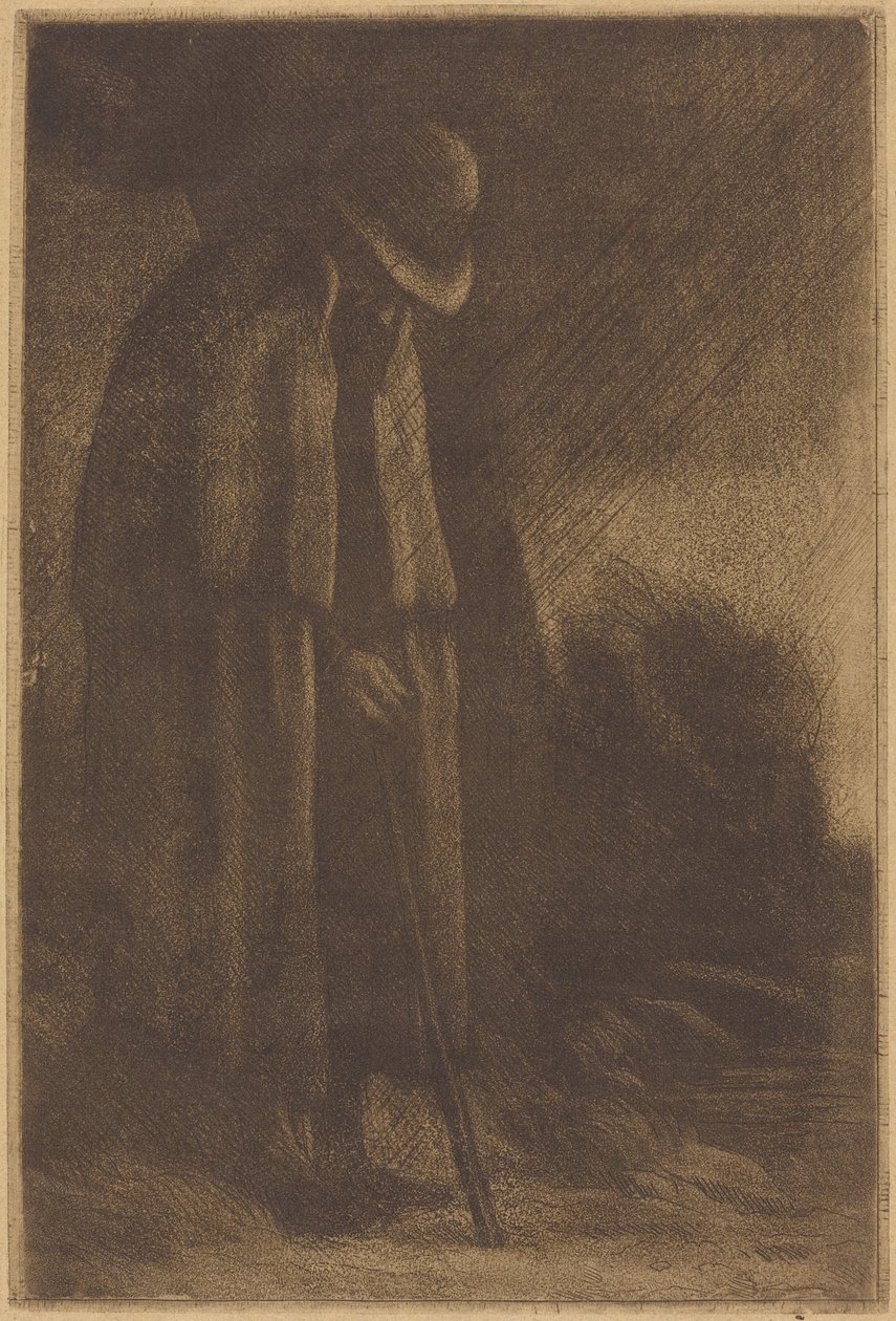 Viaggiatore che cerca riparo da Alphonse Legros