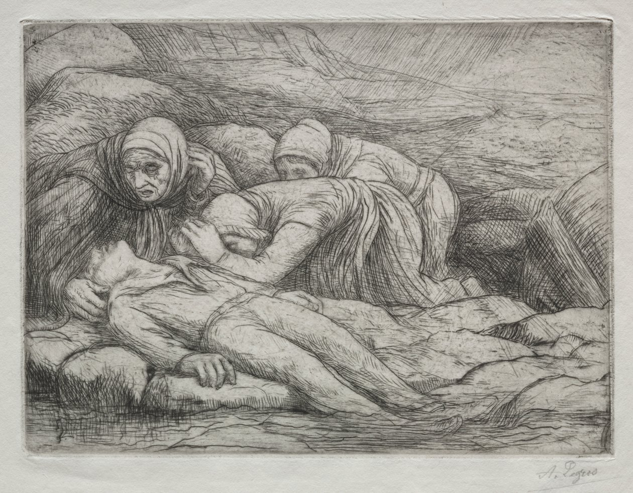 Trionfo della Morte: La Morte in una famiglia di marinai da Alphonse Legros
