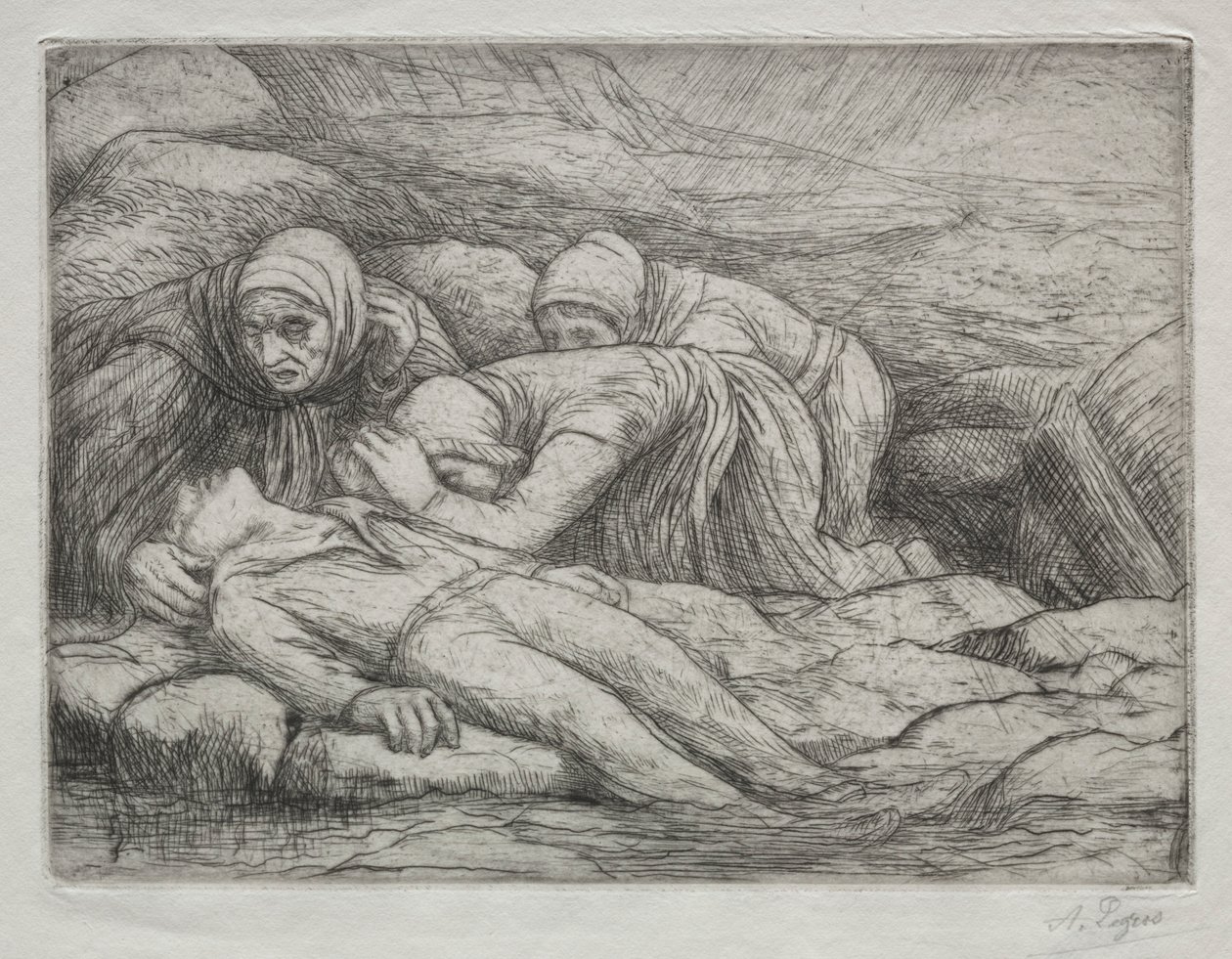 Trionfo della Morte: La Morte in una famiglia di marinai da Alphonse Legros