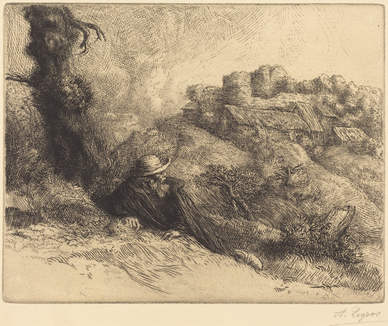 Veduta di un castello (Château des Revenants) da Alphonse Legros