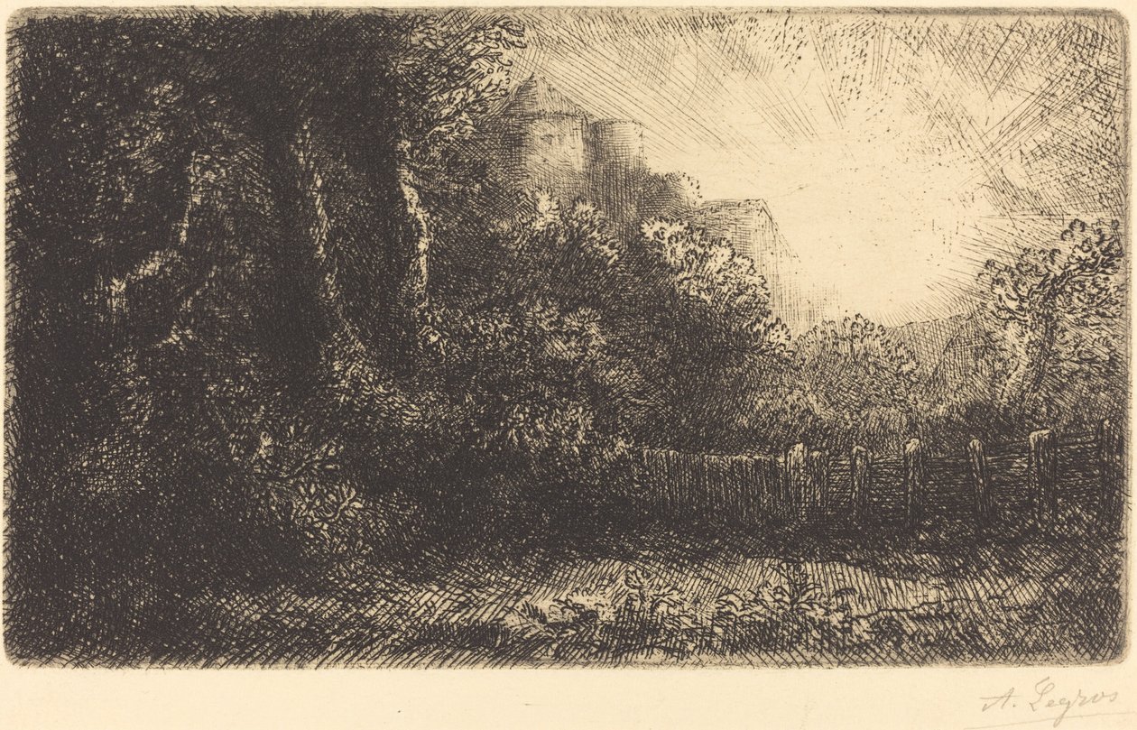 Veduta di un castello Château de Poillet da Alphonse Legros