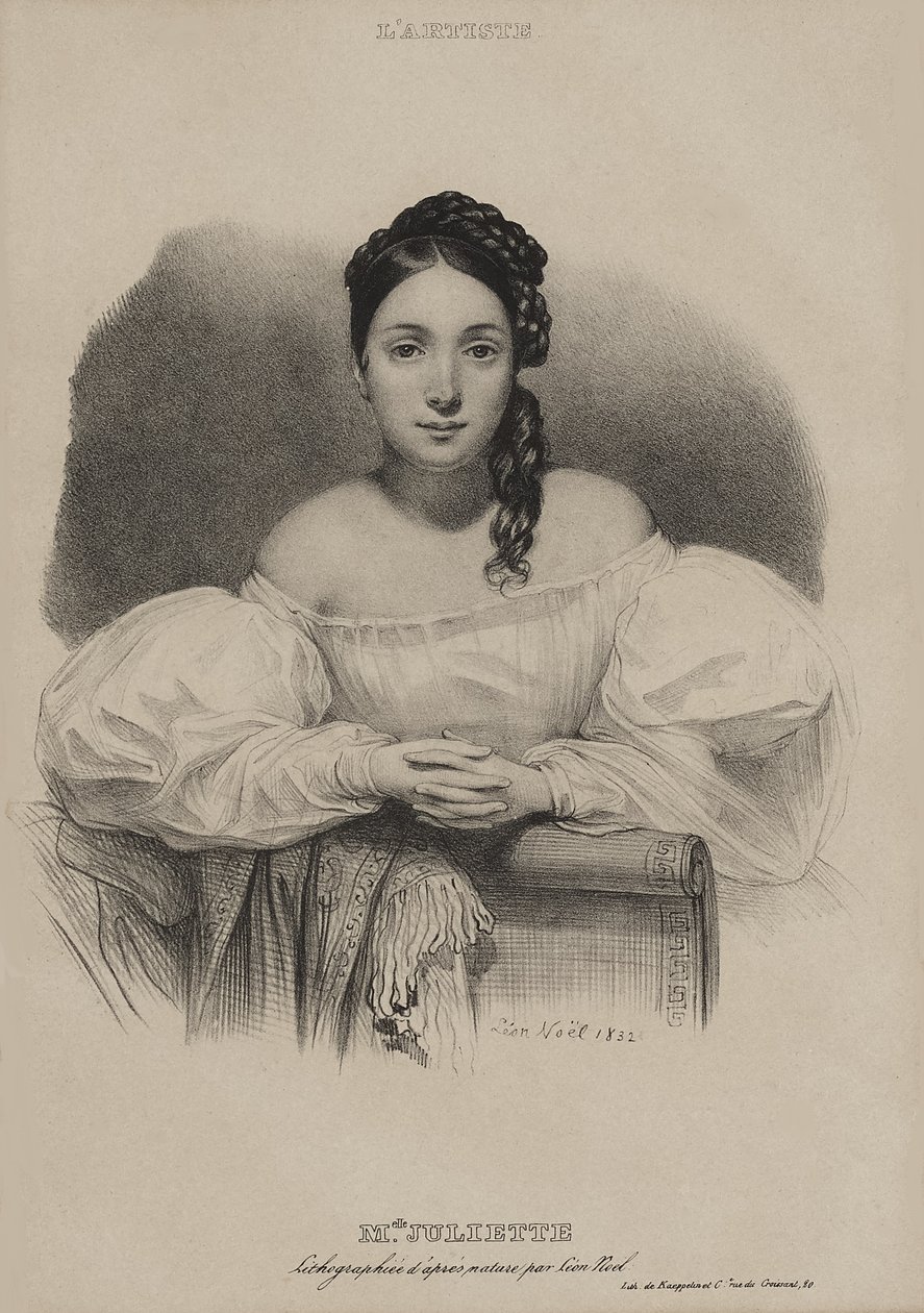 Ritratto di Mademoiselle Juliette Drouet. da Alphonse Leon Noel
