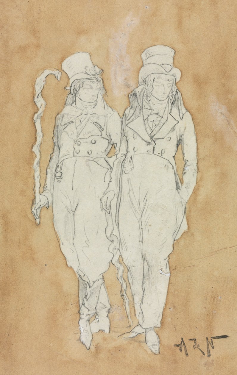 Due Giovani di Moda (In Piedi) da Alphonse Marie Adolphe de Neuville