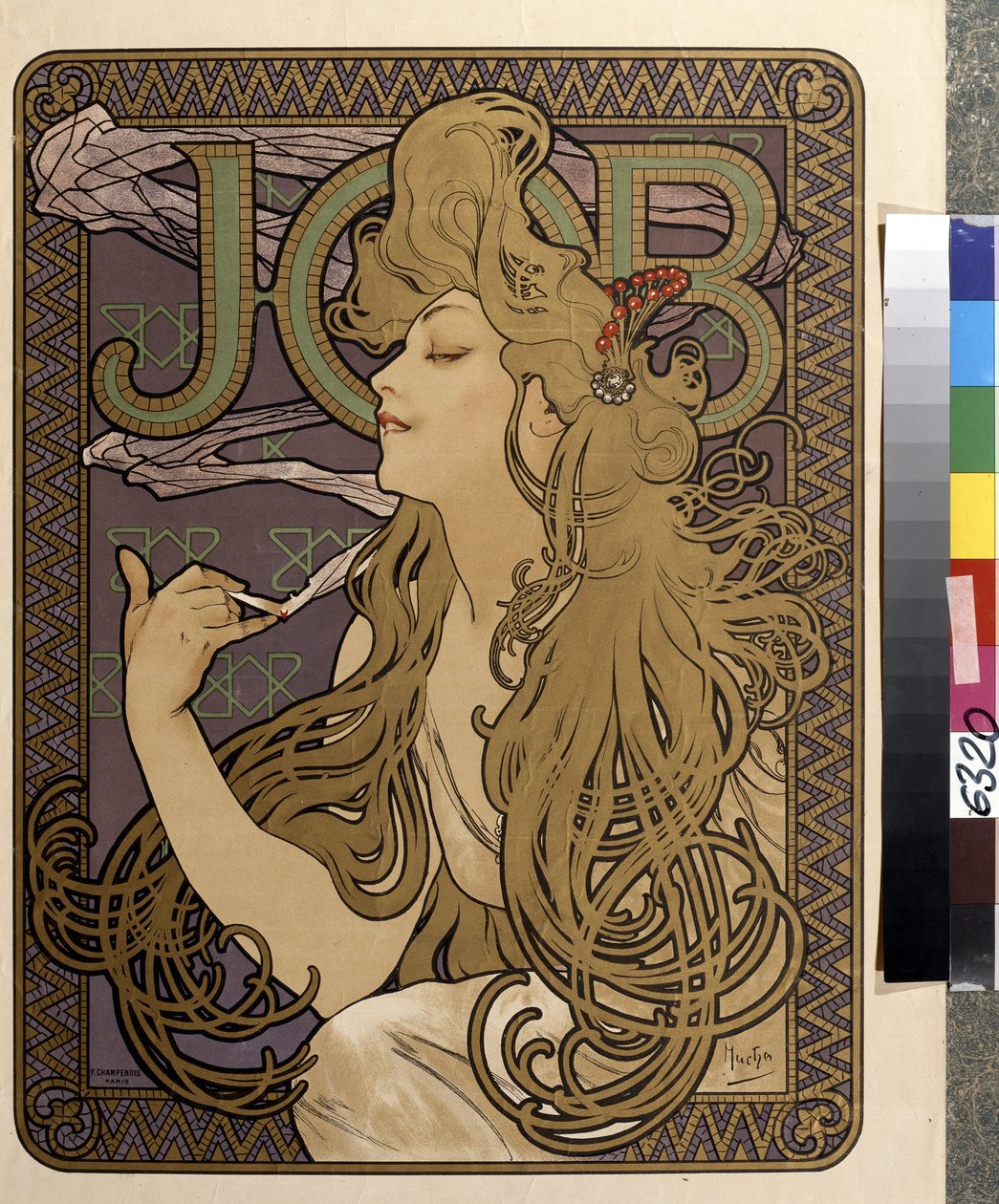 Pubblicità per la carta velina "Job" da Alphonse Marie Mucha