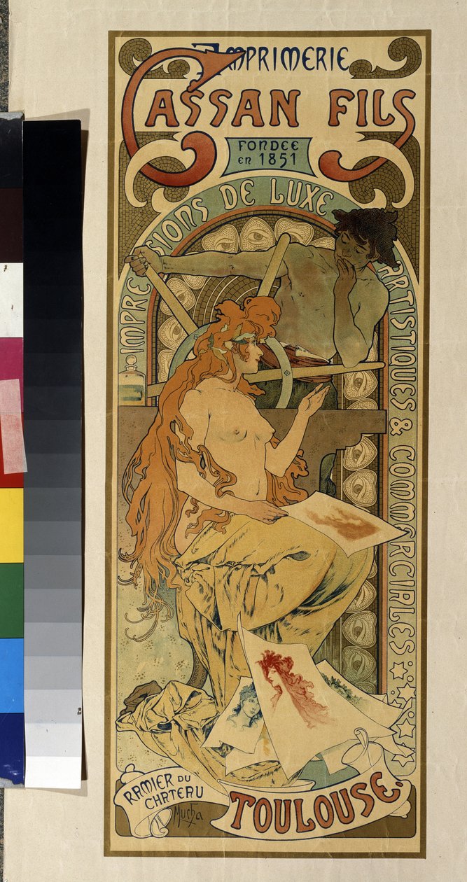 Manifesto pubblicitario per la tipografia Cassan Fils da Alphonse Marie Mucha