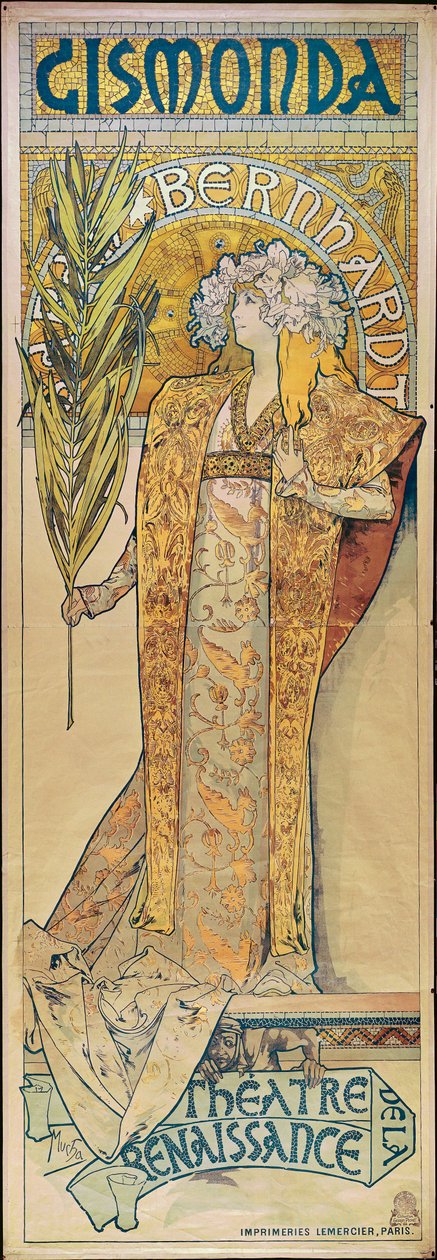 Sarah Bernhardt. Poster da Alphonse Marie Mucha