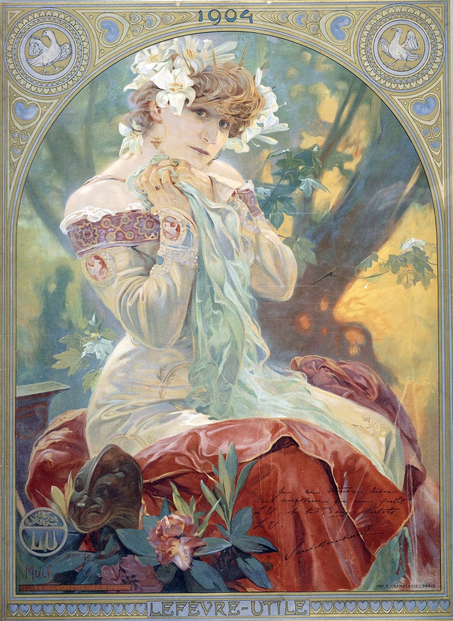 Sarah Bernhardt nel ruolo della Principessa Lointaine, 1904 da Alphonse Mucha