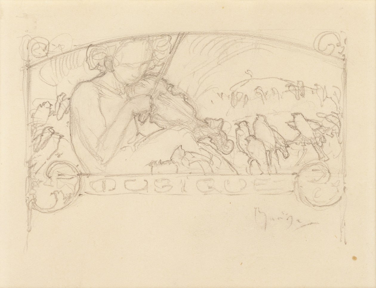 Studio di una donna che suona il violino da Alphonse Mucha