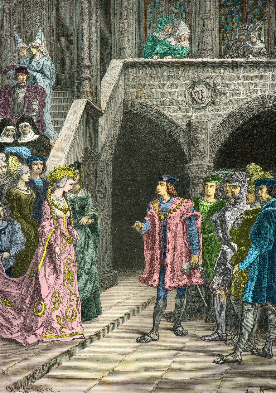 Colloquio tra Anna di Bretagna e Carlo 8 (Incisione) da Alphonse Marie de Neuville