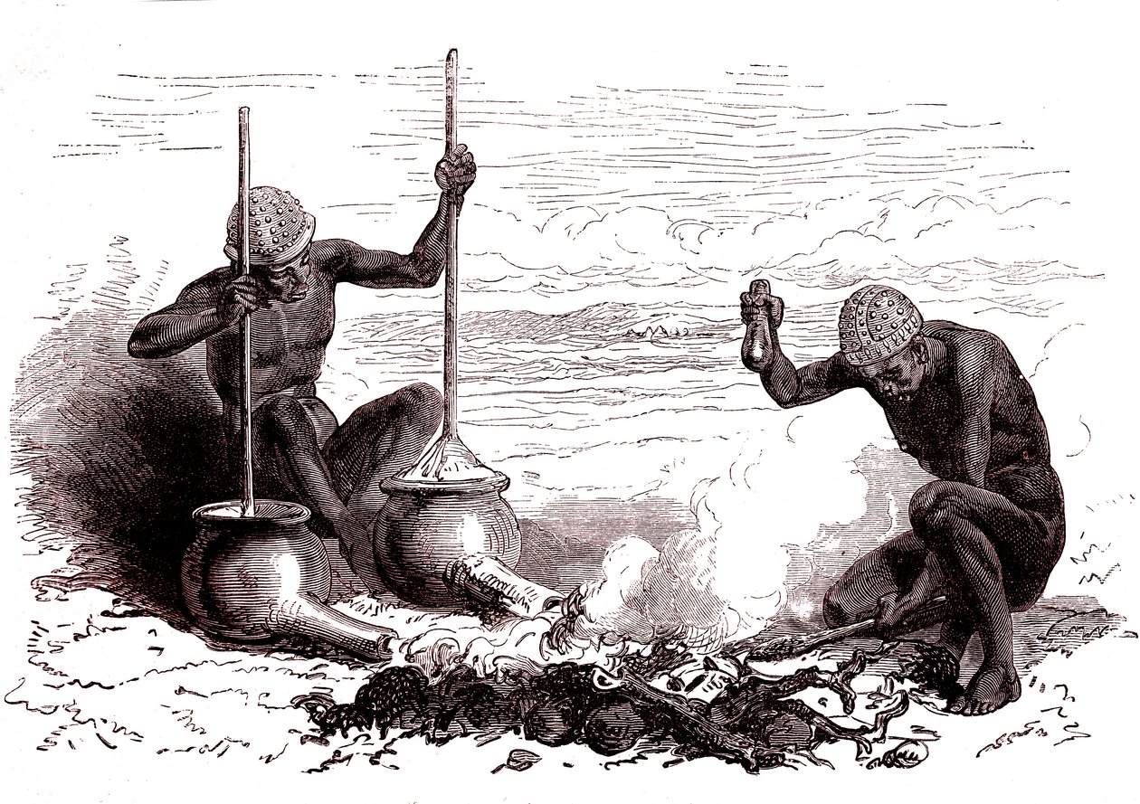 Fabbri nativi della tribù Latuka. Sudan del Sud da Alphonse Marie de Neuville