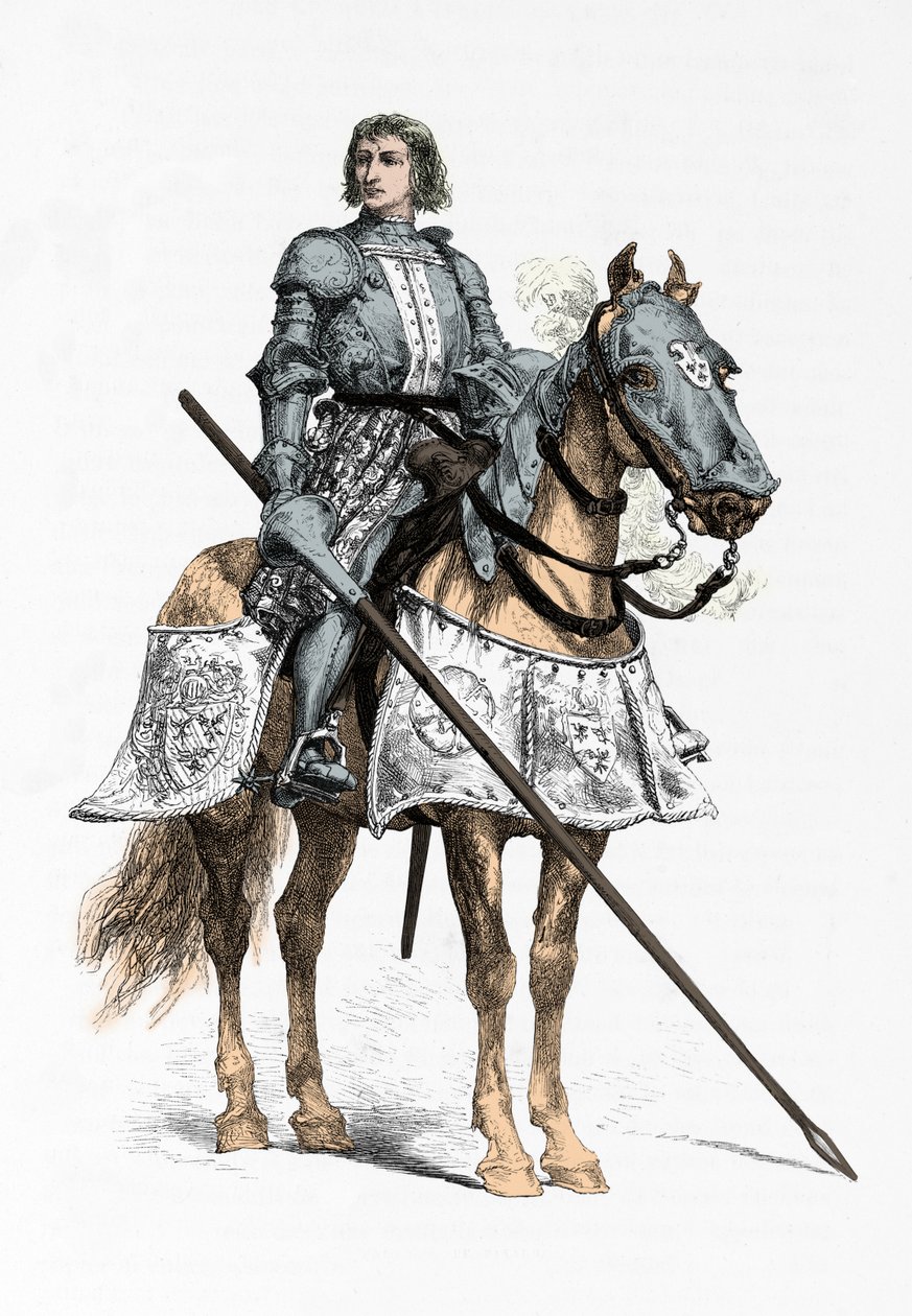 Ritratto del cavaliere Bayard (Incisione) da Alphonse Marie de Neuville