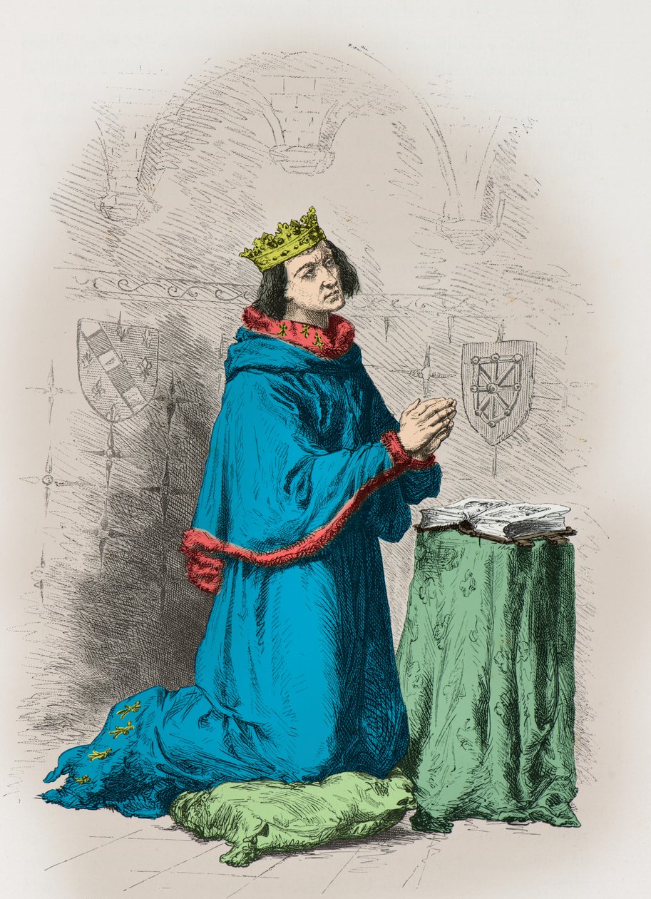 Ritratto del re Carlo 2 di Navarra (Incisione) da Alphonse Marie de Neuville