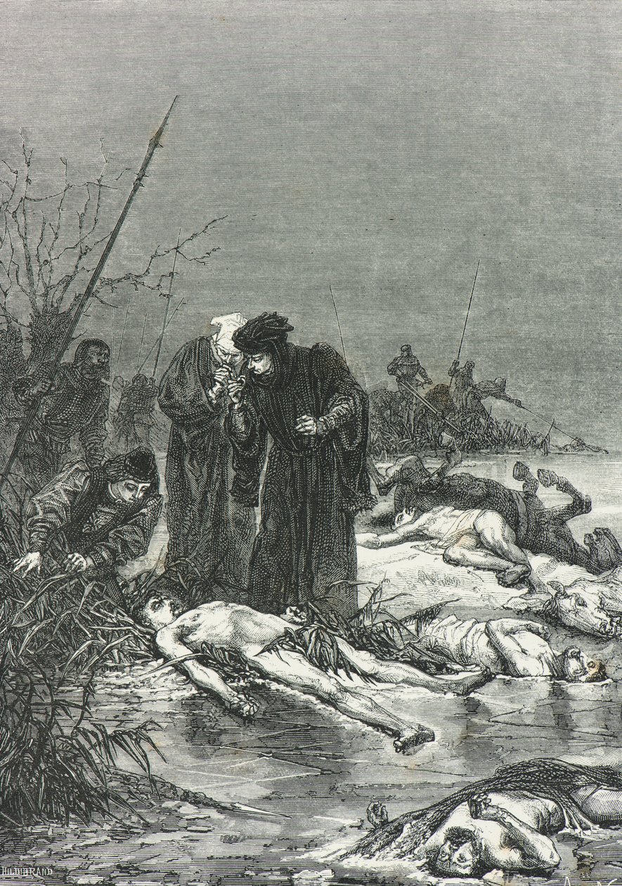 Il corpo di Carlo il Temerario viene ritrovato dopo la battaglia di Nancy da Alphonse Marie de Neuville