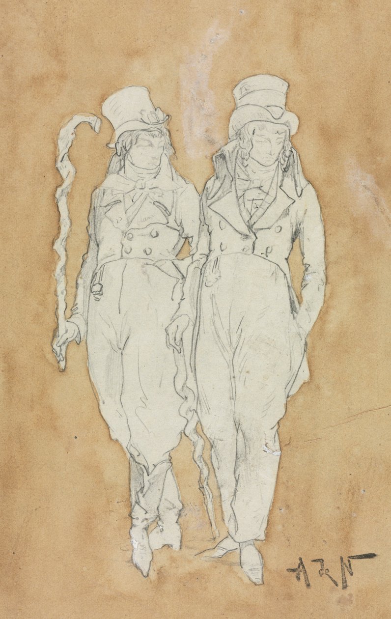 Due Giovani di Moda in Piedi da Alphonse Marie de Neuville
