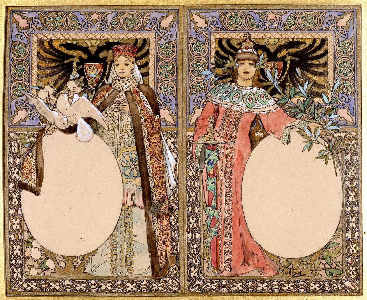 Illustrazione del libro, 1890s da Alphonse Mucha