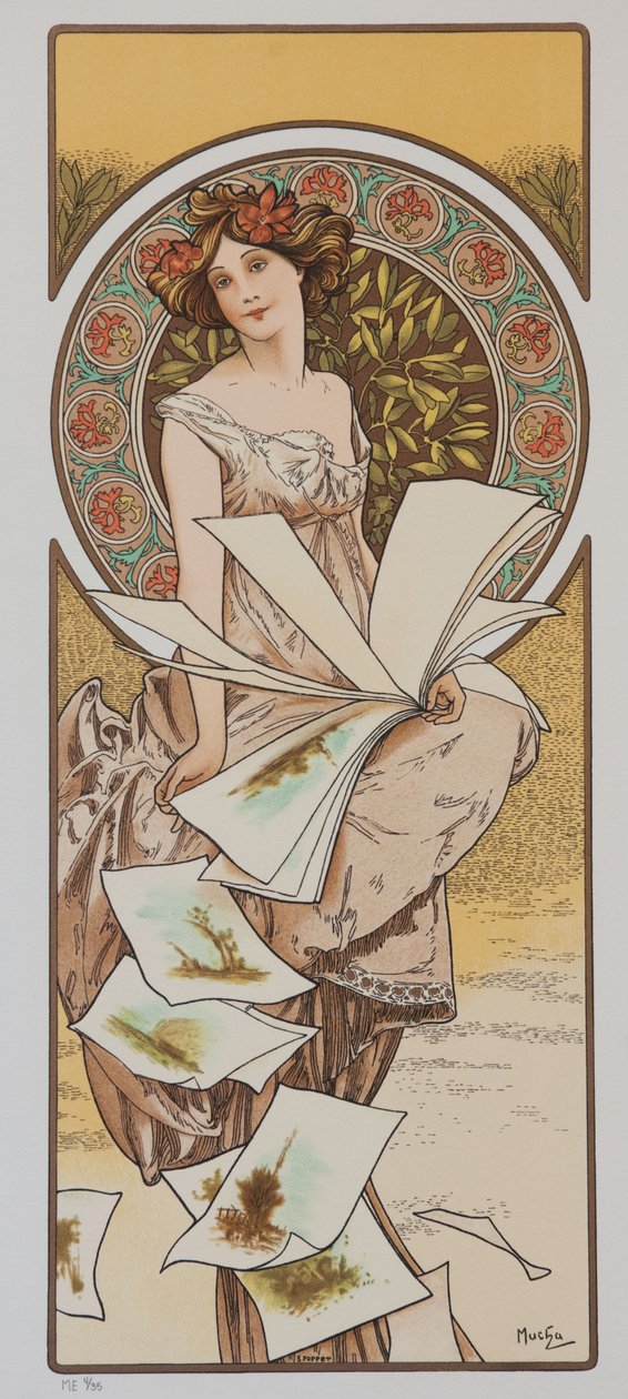 Calendario Champenois, ca 1897 da Alphonse Mucha