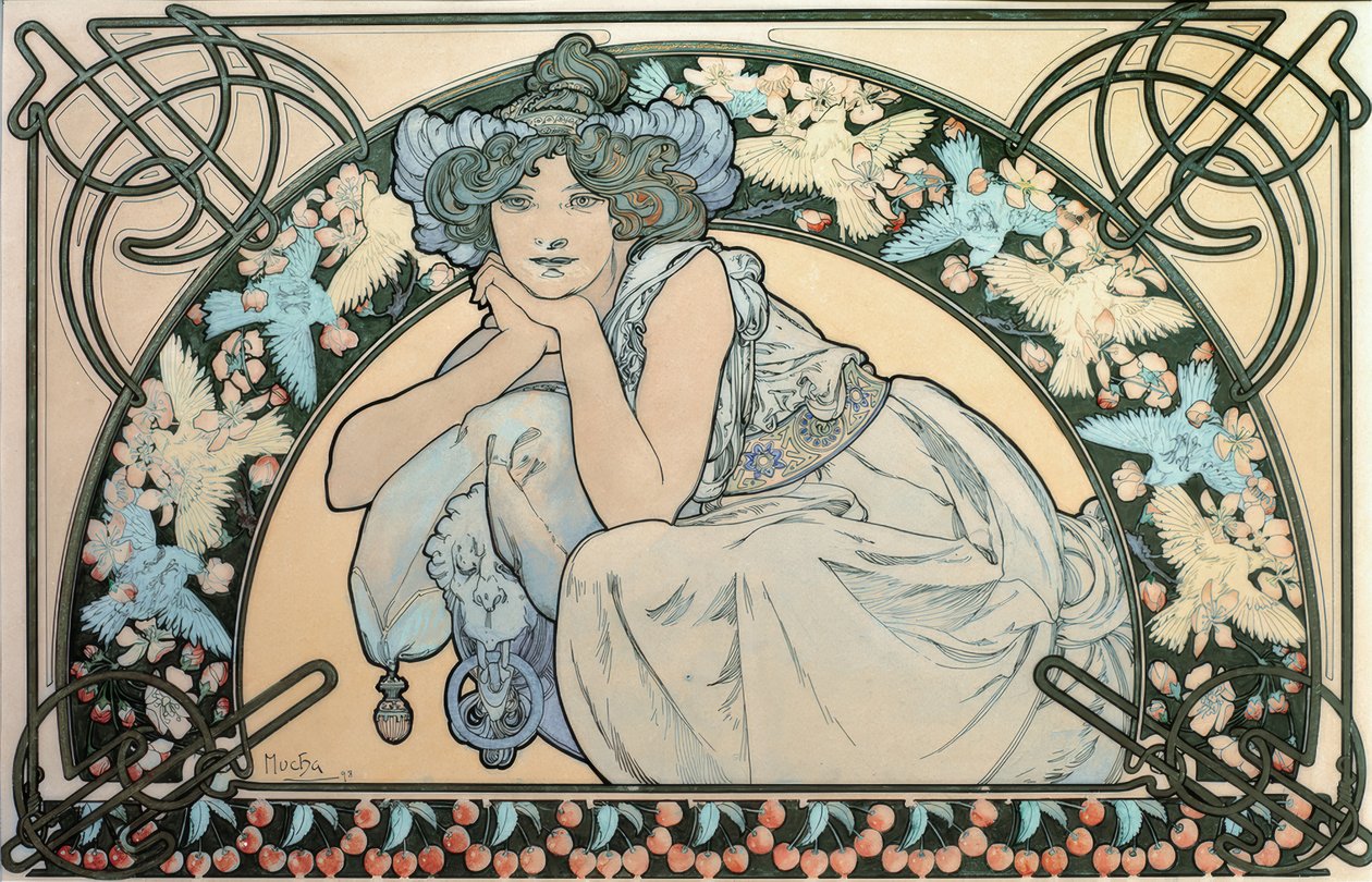 Fioritura di ciliegi da Alphonse Mucha