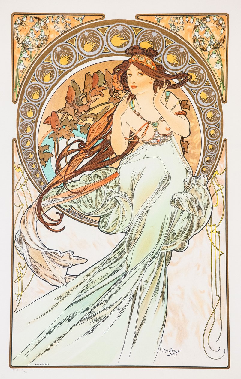 La Musica Dalla serie Le Arti, 1898 da Alphonse Mucha