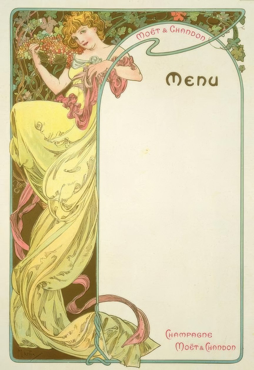 Moët & Chandon / Menu da Alphonse Mucha